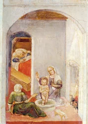 Die Geburt des Heiligen Nikolaus, aus Geschichten des Heiligen Nikolaus von Bari, ca. 1425